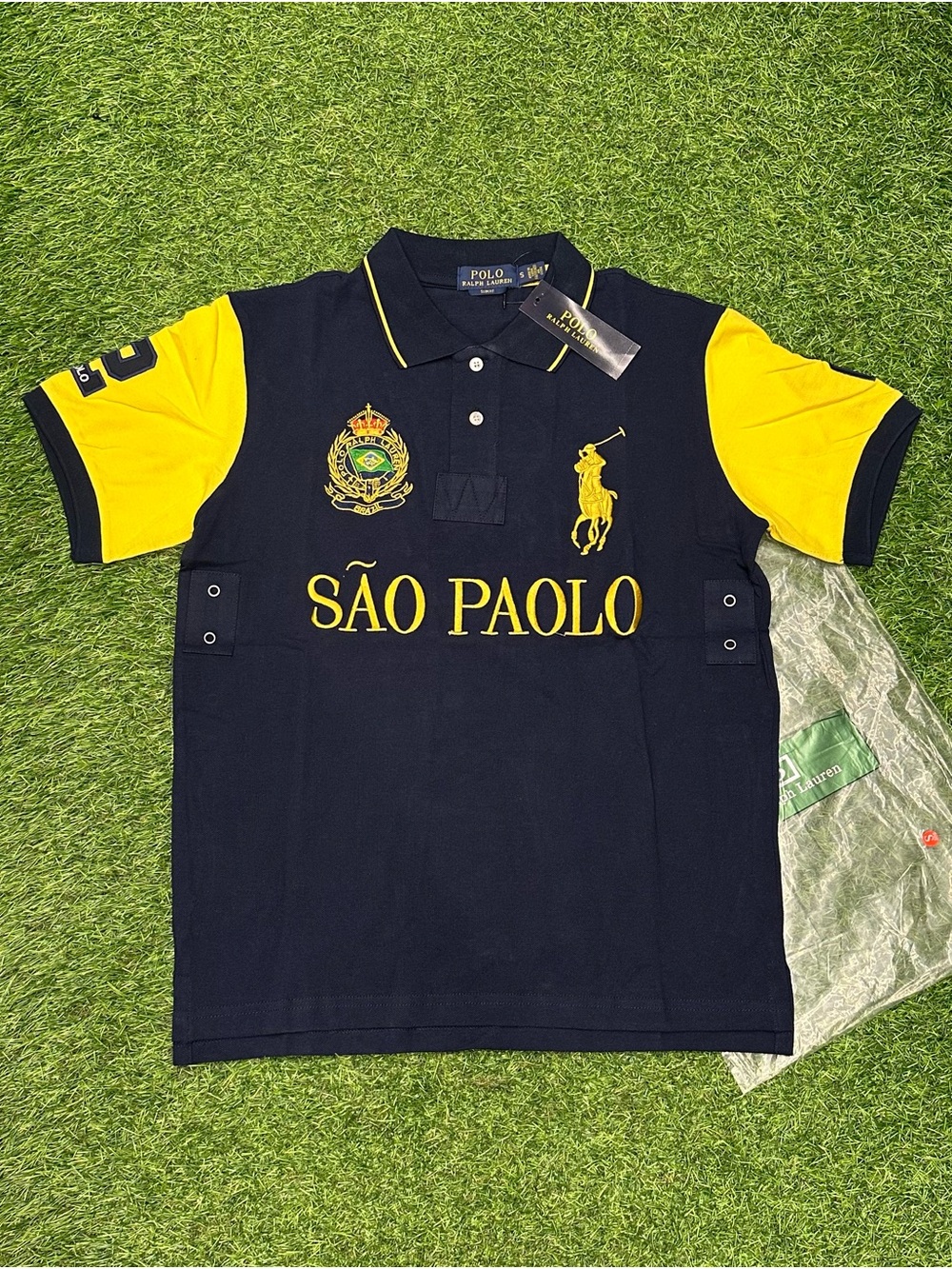 Polo by Ralph Lauren São Paolo Colorblock Polo - Navy & Yellow